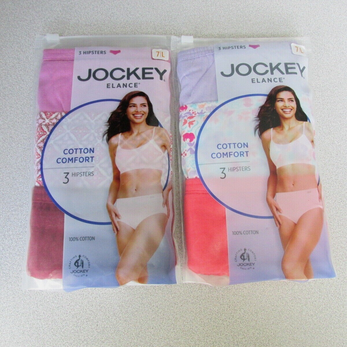 3-PACK WOMENS JOCKEY ELANCE COTTON COMFORT HIPSTERS SZ 7 LARGE CHOOSE COLOR $24