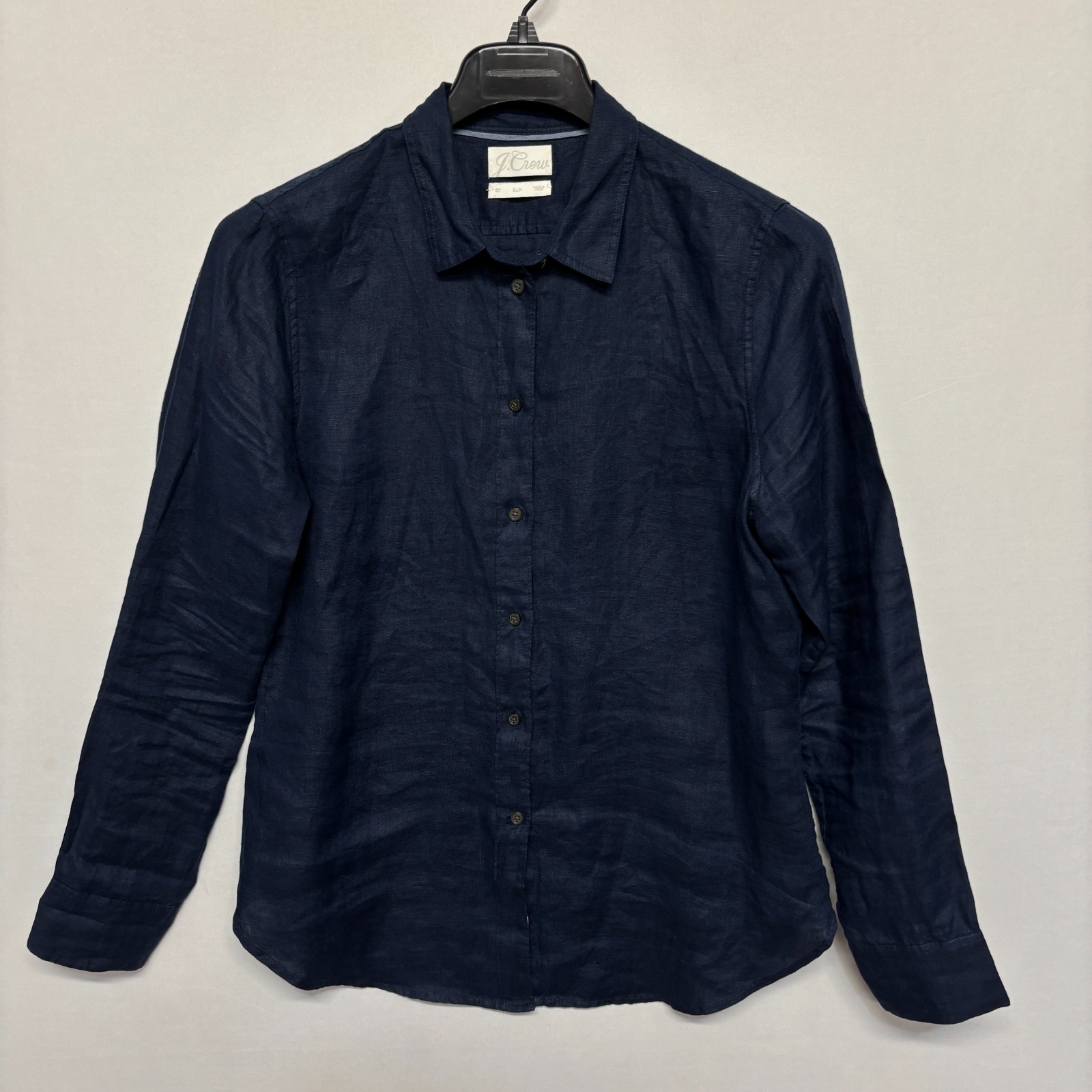 J. Crew Baird McNutt Women Irish Linen Slim Shirt Top Size 12T 12 Tall C130 -19