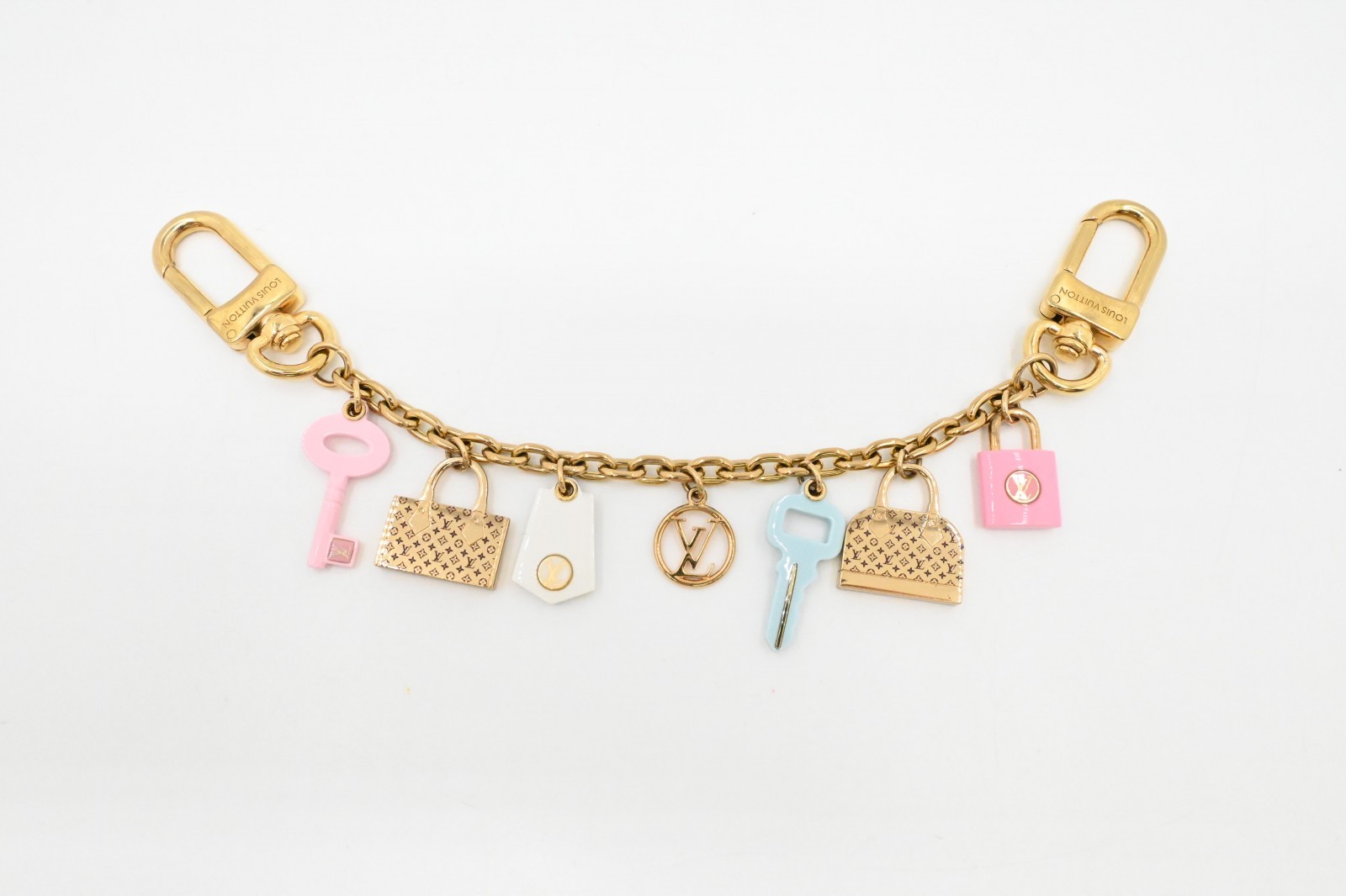 Authentic Louis Vuitton Bag Charm Chain Iconix M01372
