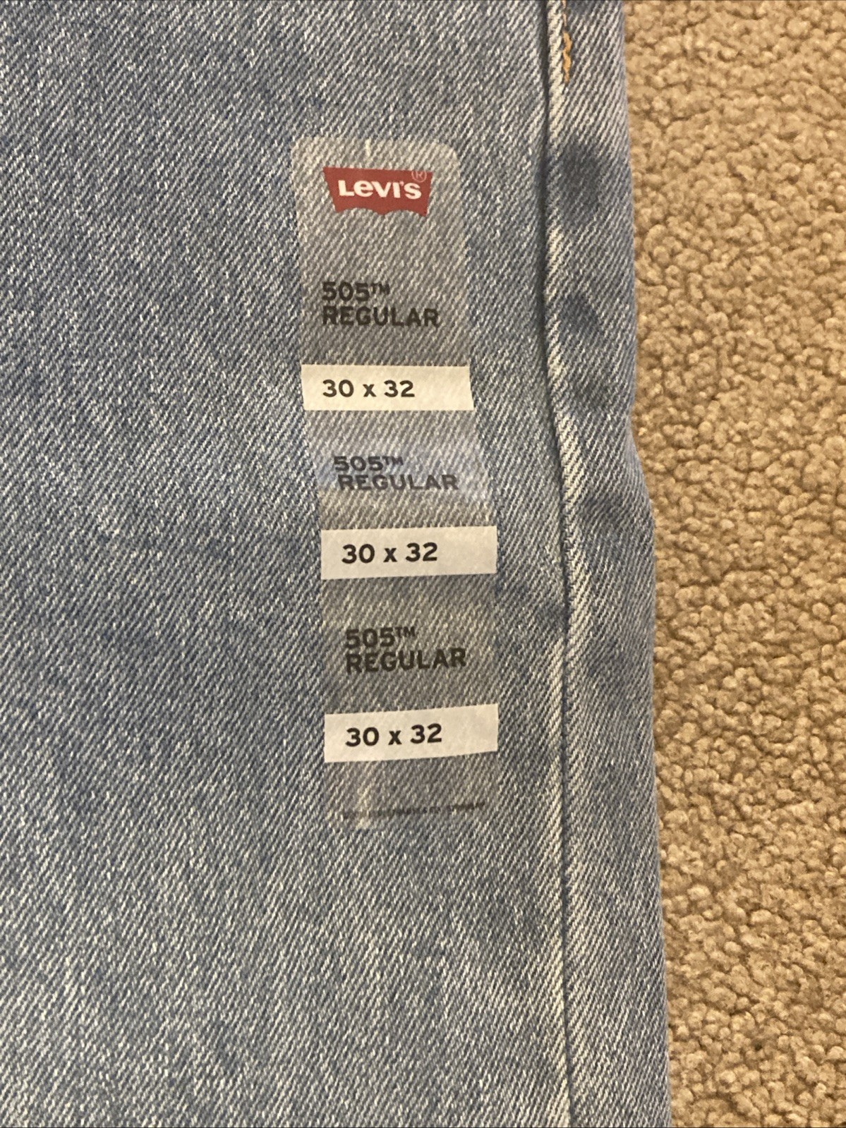 Levi’s Mens SIZE 30 X 32 505 Regular Light Stonewash