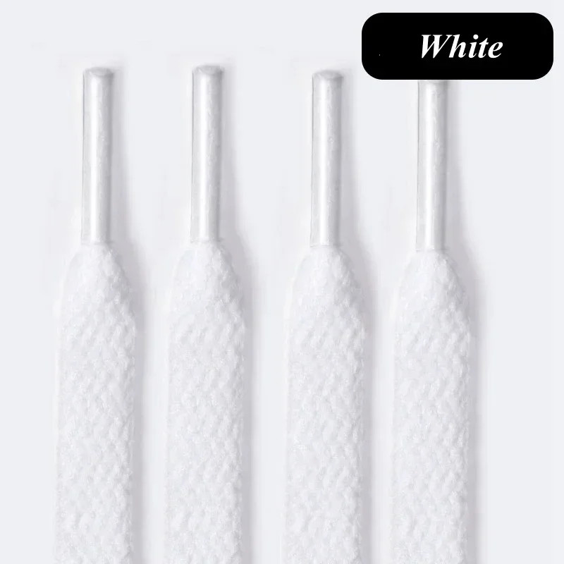 1pair /2PCS Thicken Laces Shoe Athletic String Flat Shoelaces of Sport White Lei