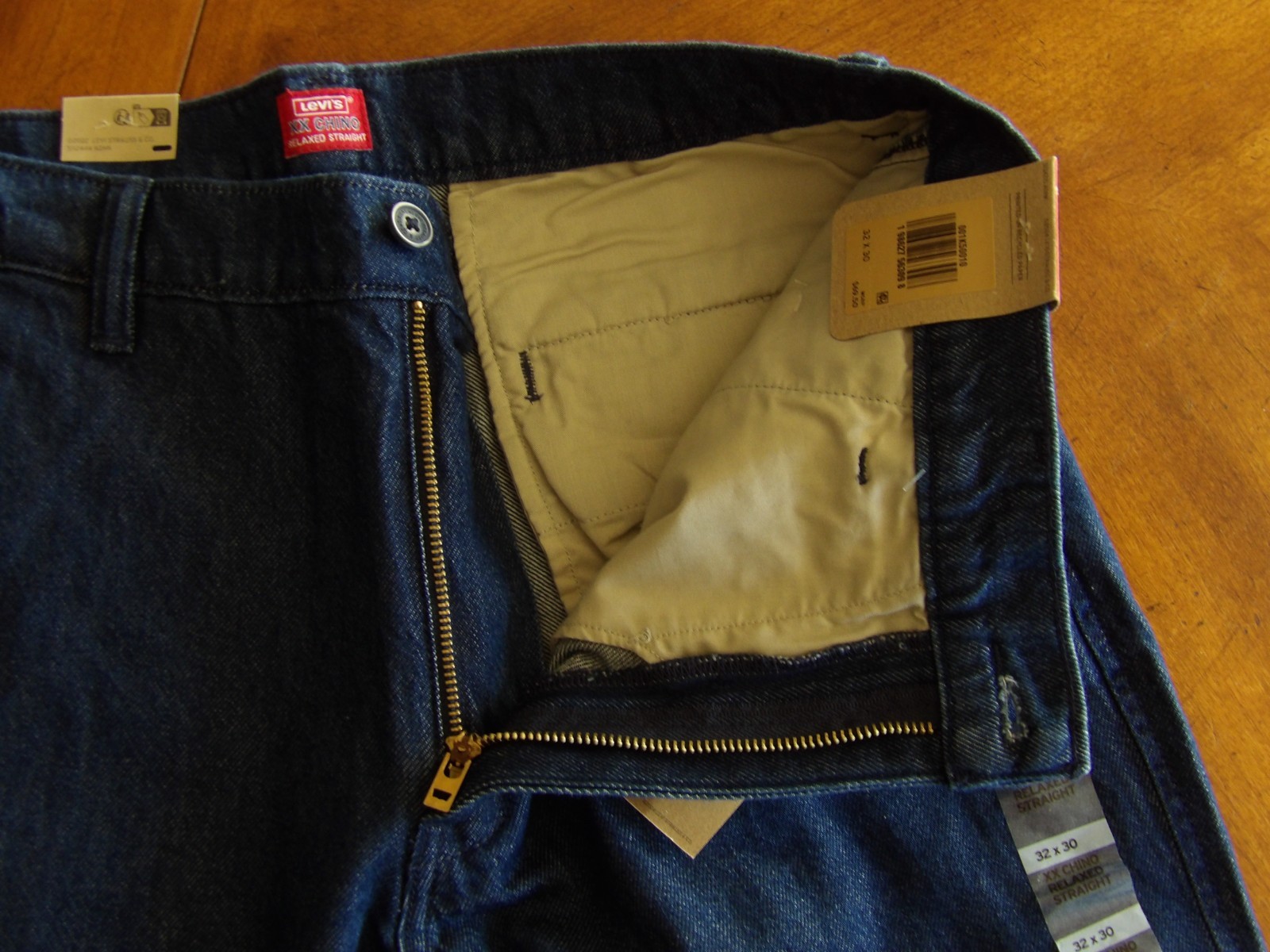 Levi’s XX Chino Relaxed Straight Leg Fit Men’s 100% Cotton Dark Blue Denim Jeans