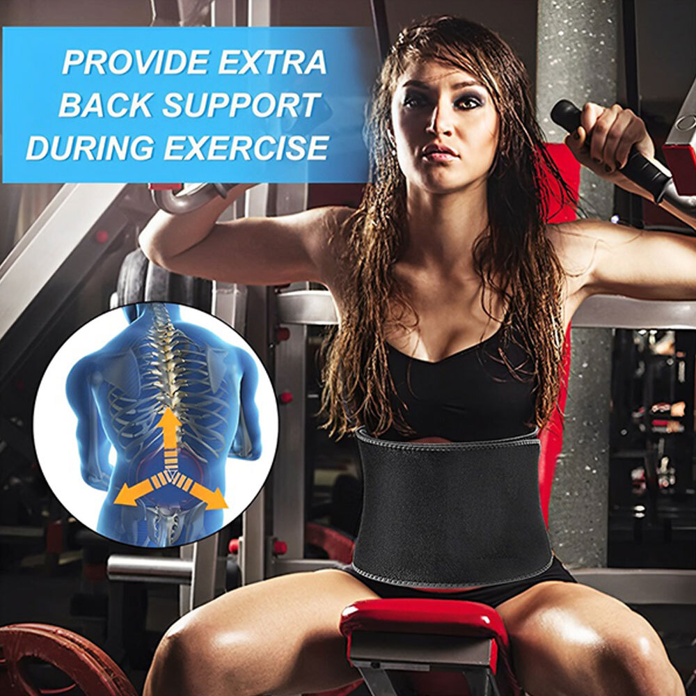 Women Waist Trainer Sauna Neoprene Sweat Belt Tummy Control Yoga Gym Body Shaper