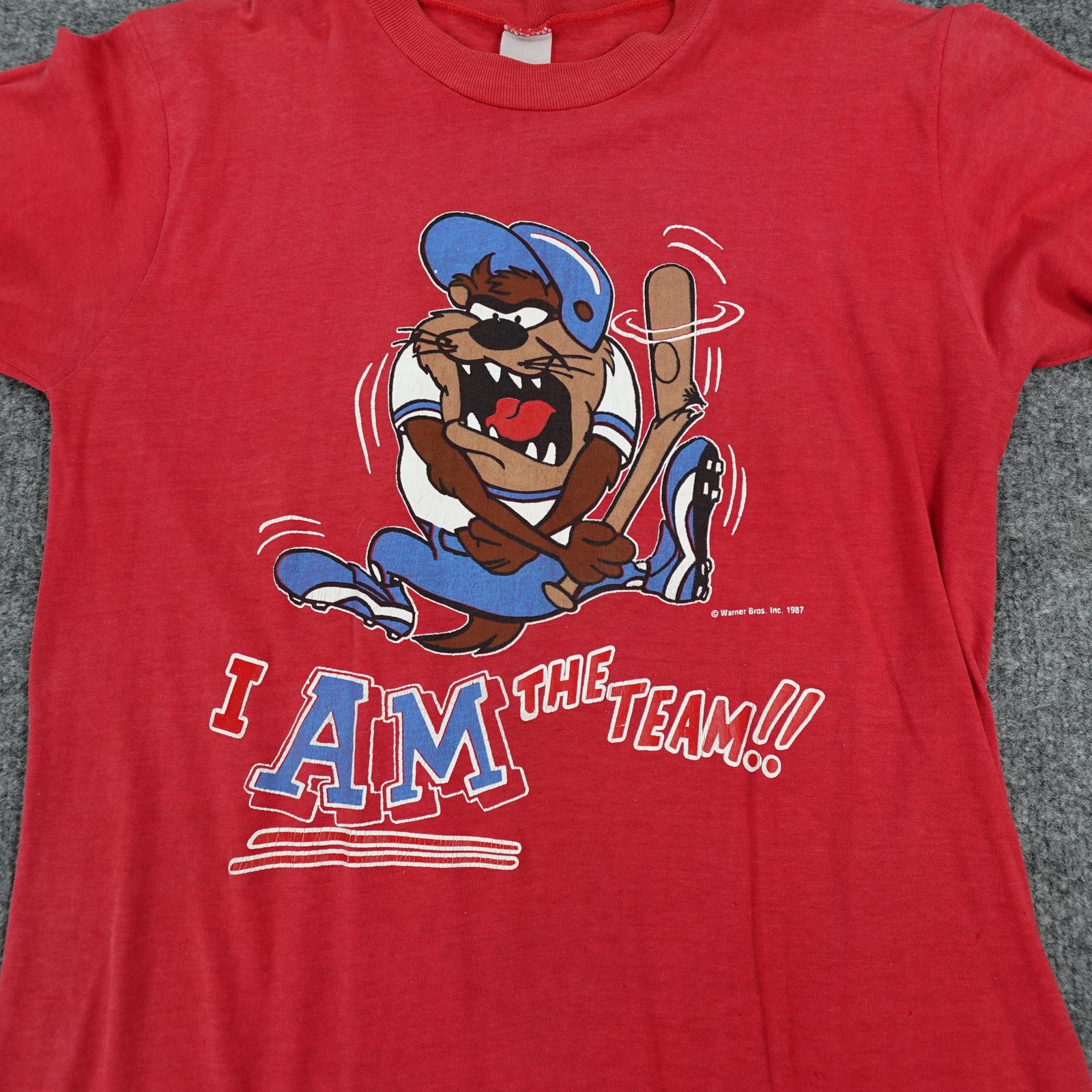 Taz Shirt Mens Small Warner Bros Looney Tunes Baseball Cartoon 80s