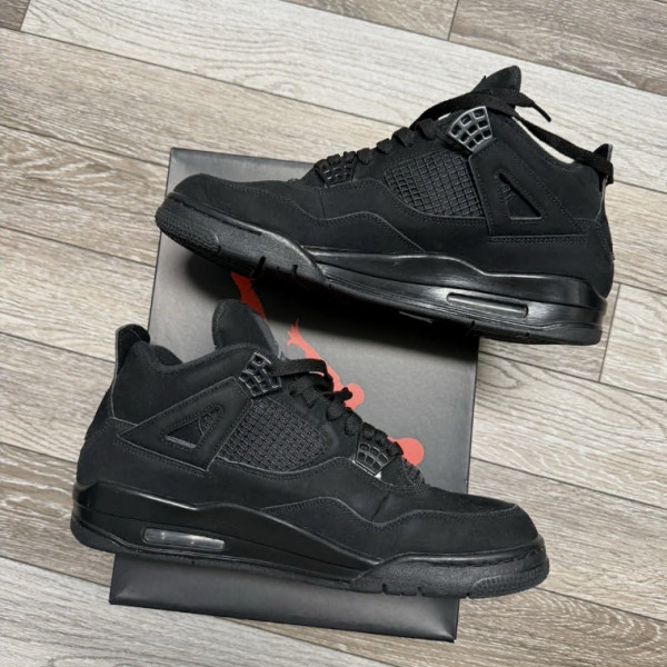 Jordan 4 “Black Cat” Retro Mid Top Basketball Shoes For Men US Size 7-12
