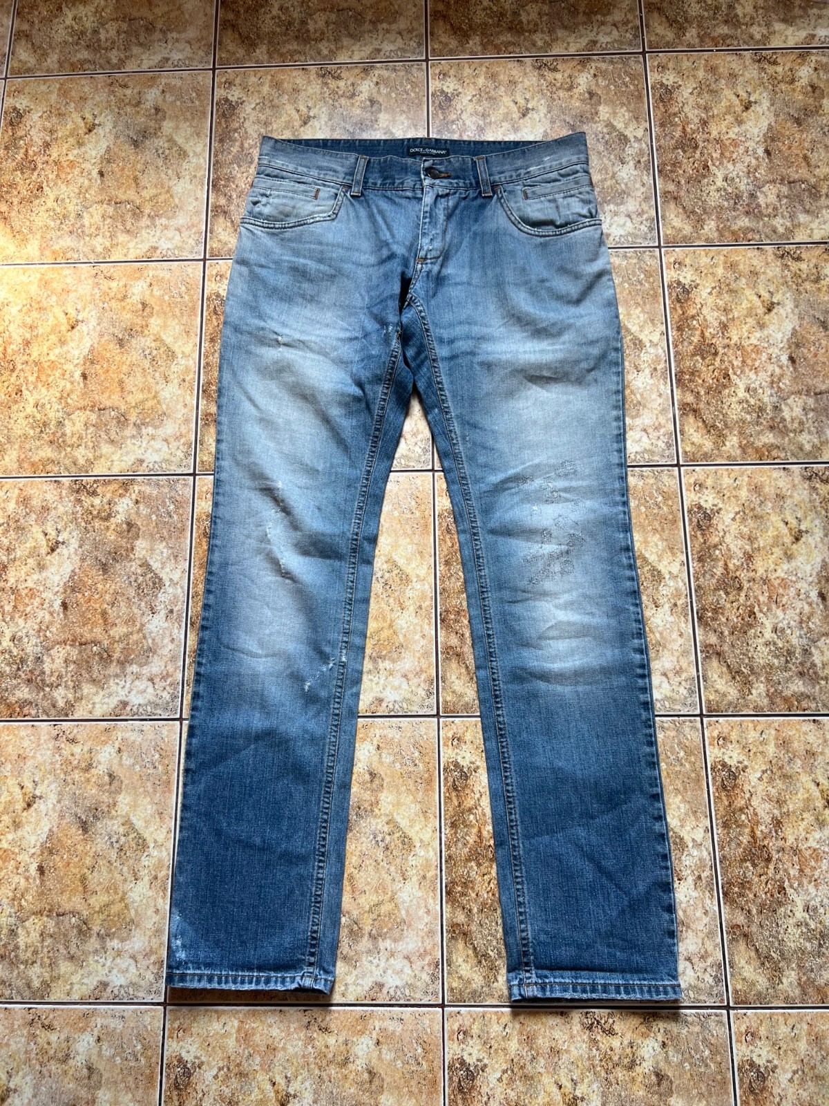 Dolce&Gabbana pants Men 48 14Gold G374Lp Distressed Denim Slim Fit Vintage
