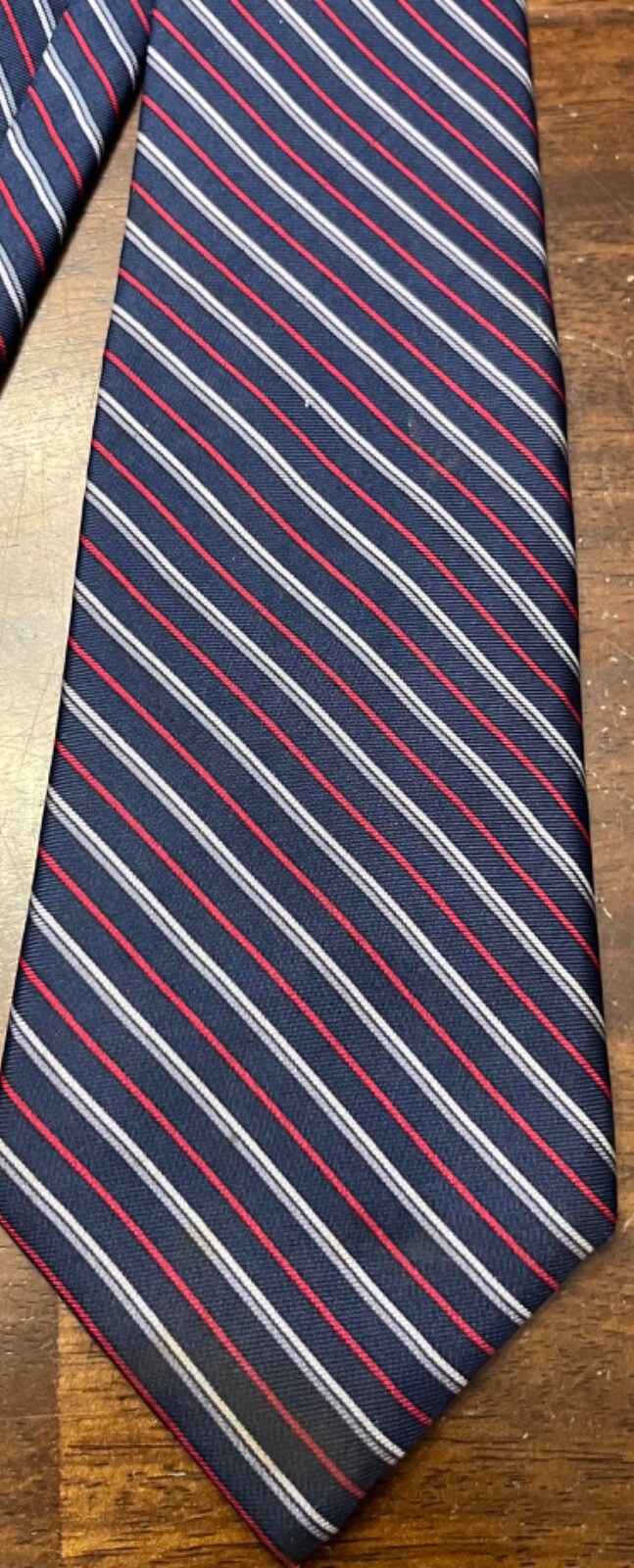 Christian Dior Blue & Red Striped 100% Silk Neck Tie 56.25 X 3.25 inches
