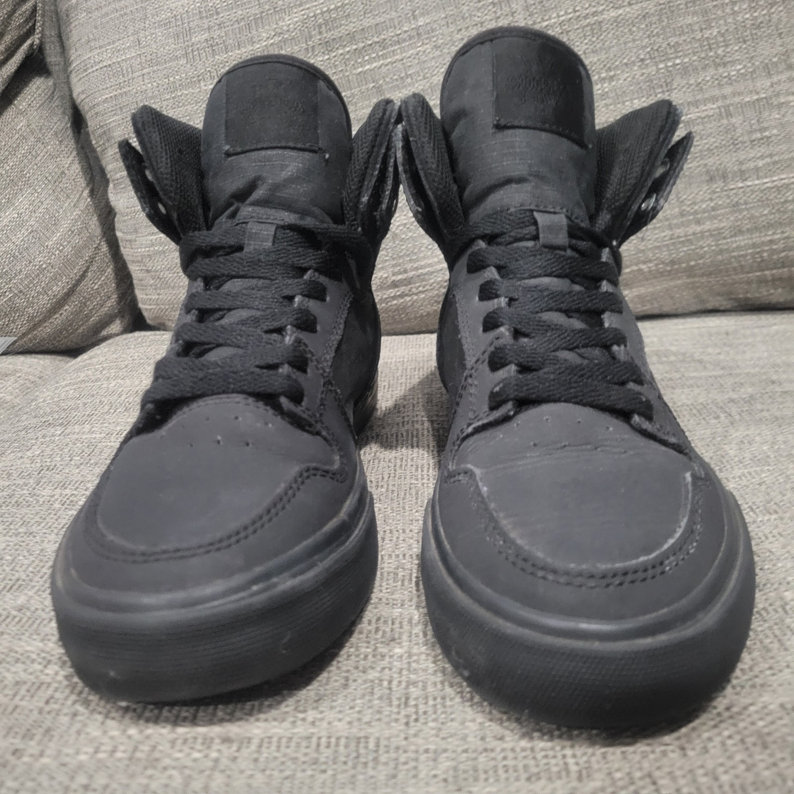 Supra Vaider High Top Shoes Men 7 Black Sole Skate Sneakers 08044-05-M