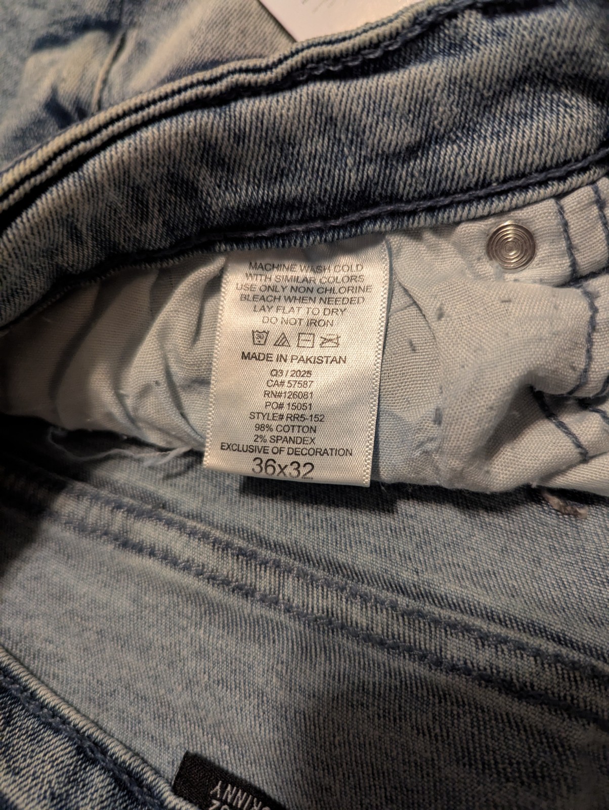 Reason Brand Men’s 36×32 Distressed Light Blue Faded Wash Stretchy Skinny Jeans