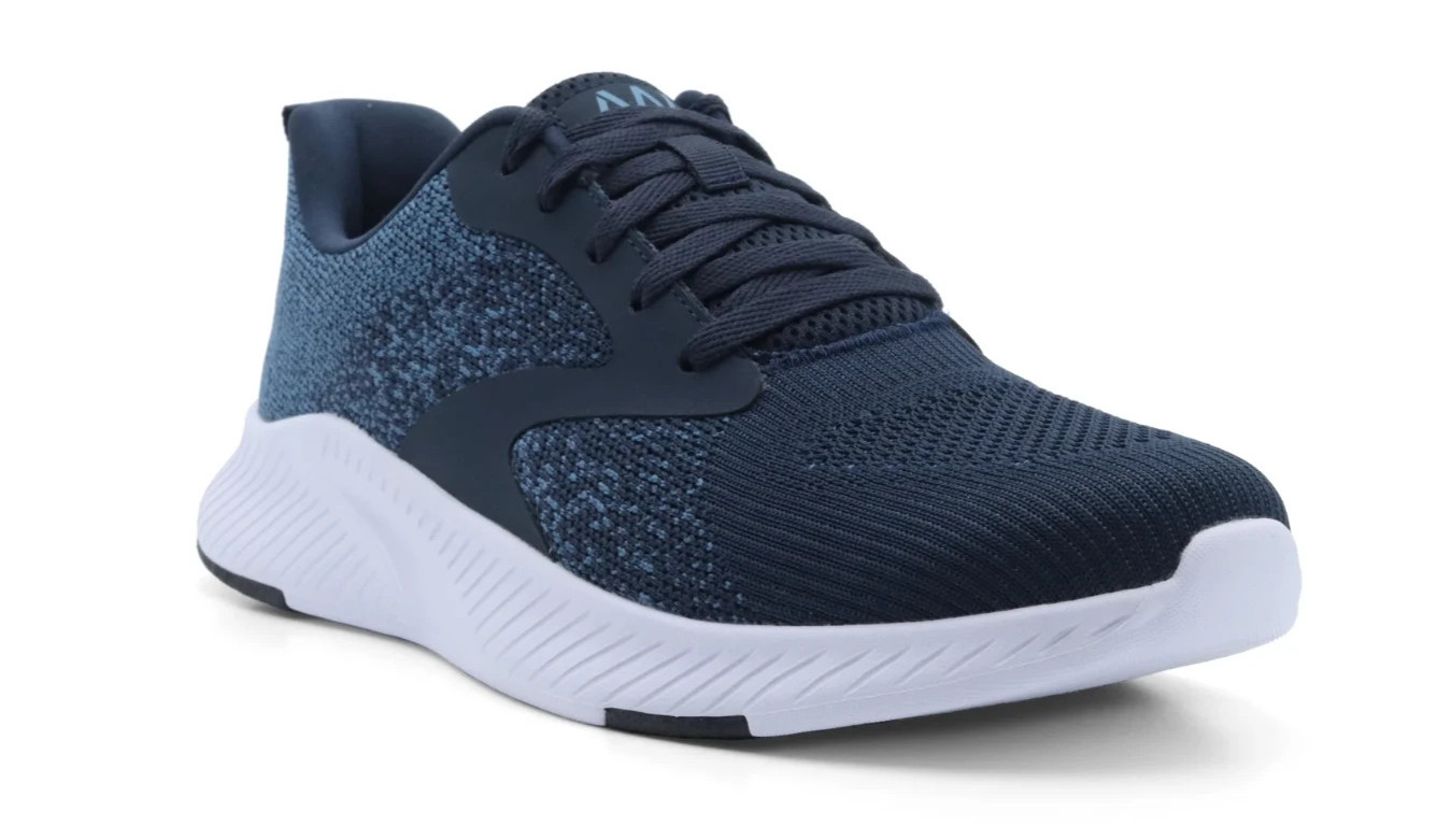 Athletic Works Men’s size 8.5 Running Memory Foam Sneakers Navy/ White