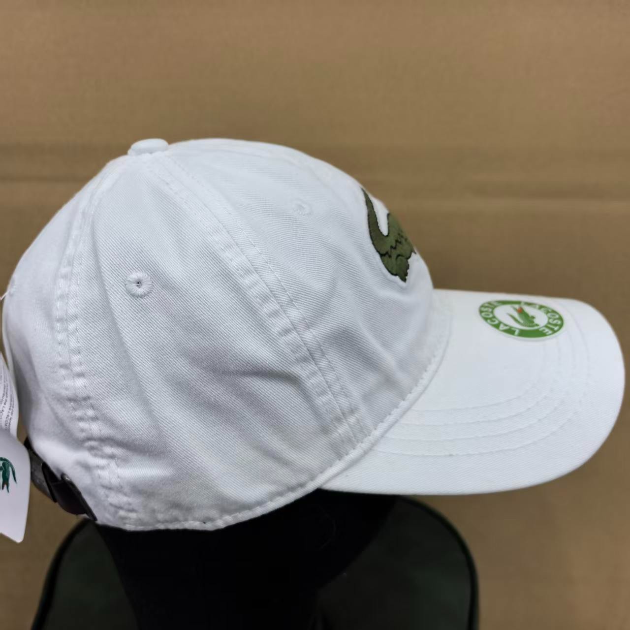 LACOSTE Outdoor Breathable Curved Brim Cap Adjustable Sports Baseball Cap White
