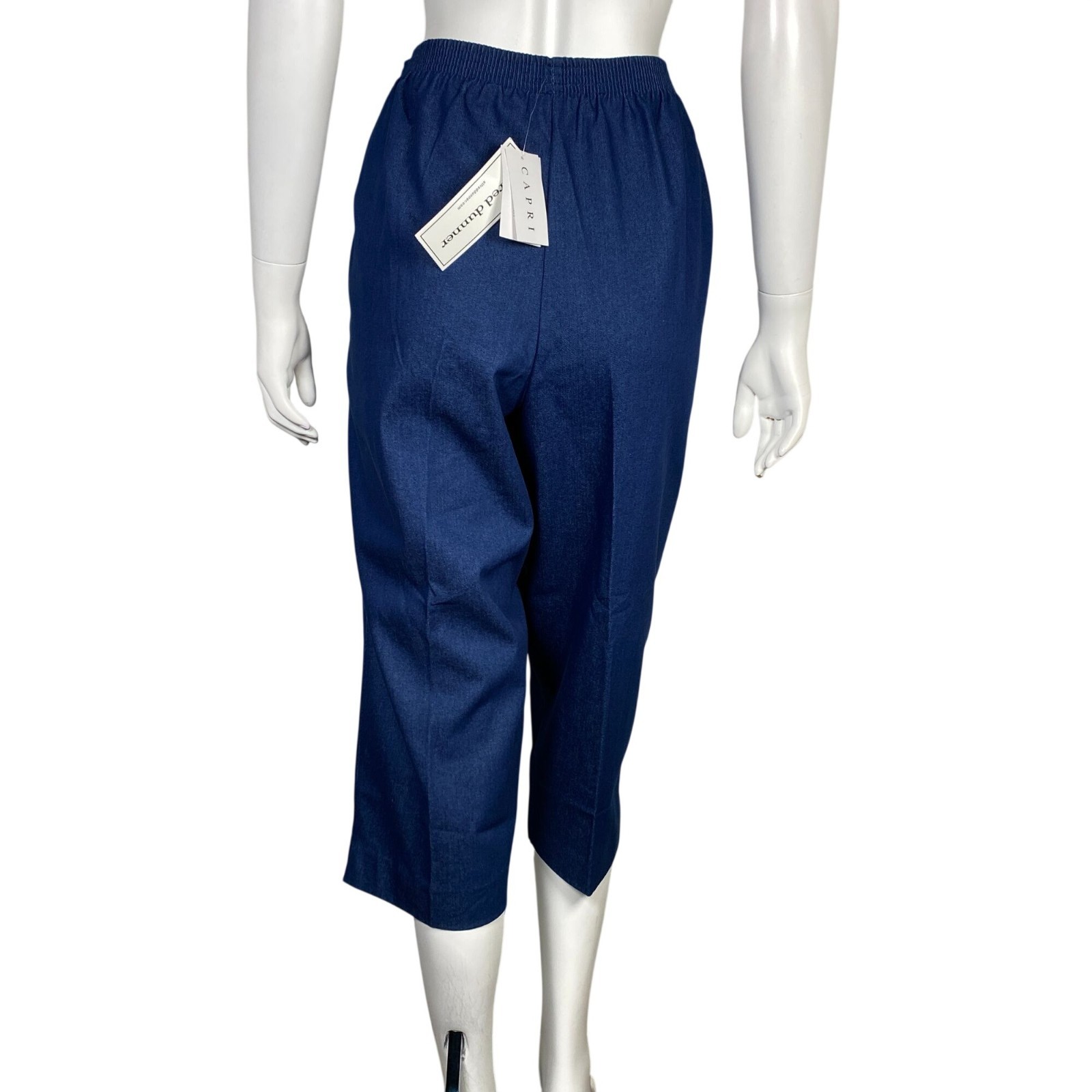 Alfred Dunner Capri Pants Size 12 Comfort Waist Classic Fit Navy Blue Stretch