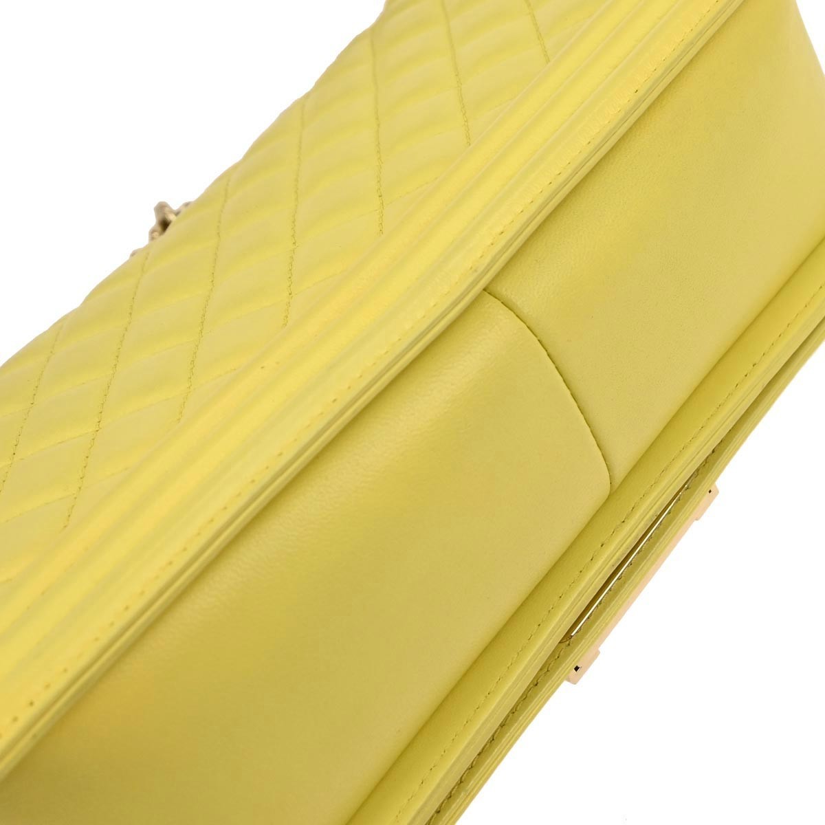 Boy Chanel Yellow Lambskin Medium Chain Shoulder Bag 135576