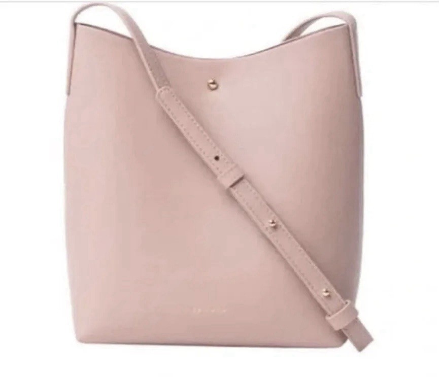 Anthropologie SAMARA Medium Shoulder Bag Crossbody Peony Pink Vegan Leather