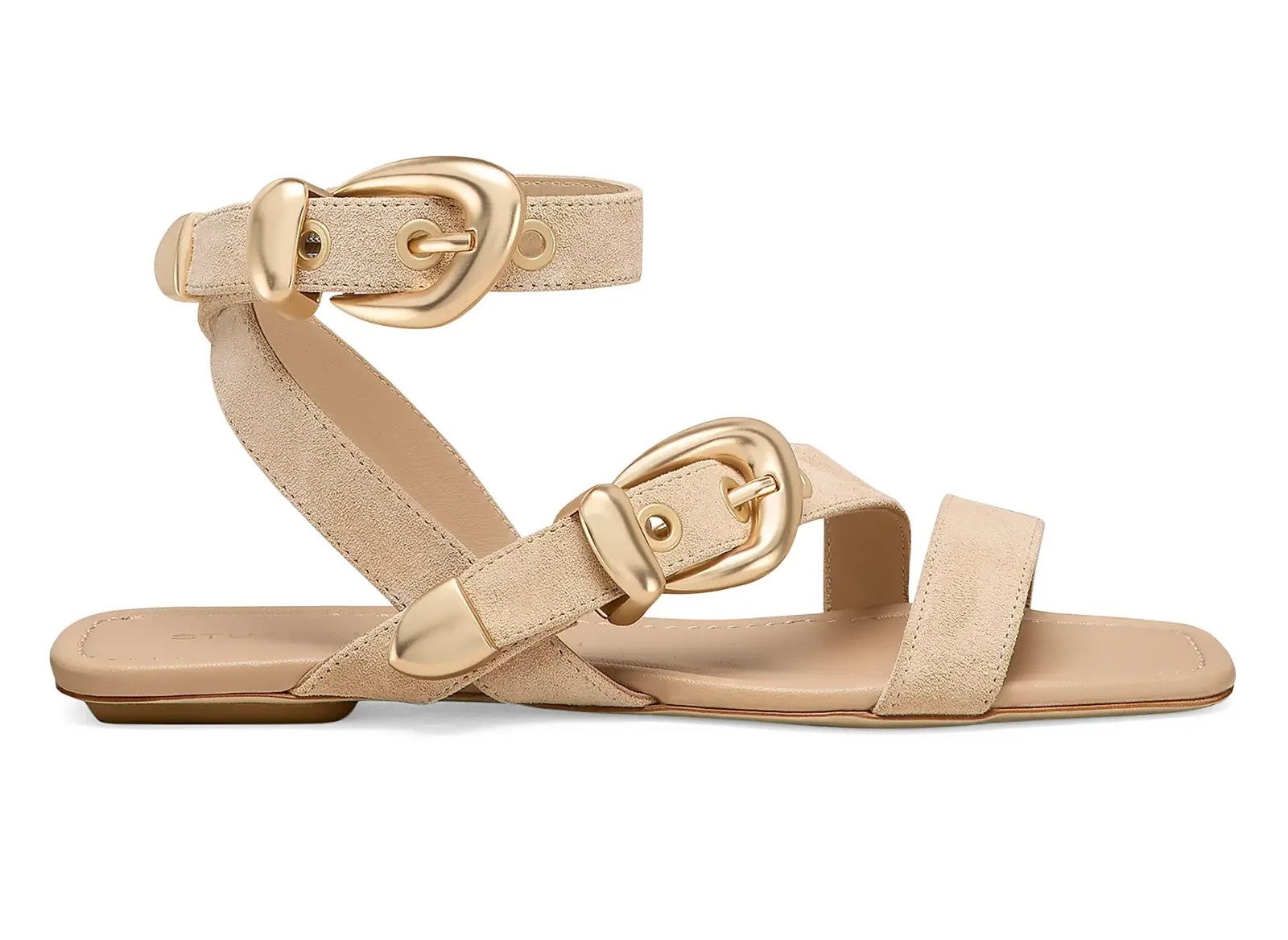 NEW STUART WEITZMAN Maven Sport Suede Leather Sandals 7.5 Adobe Open Toe