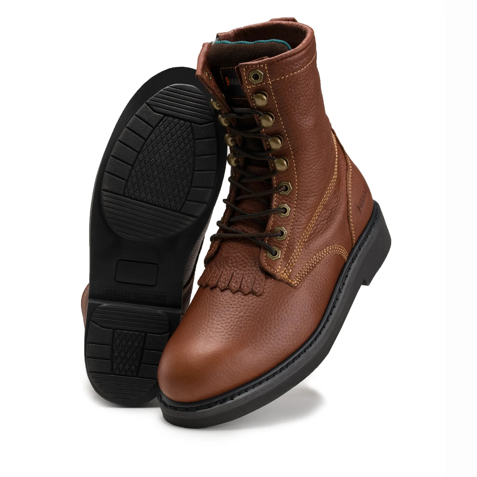 HAMMER HM118 Zipper and Lace Work Boots Brown Men’s Thermal Lining