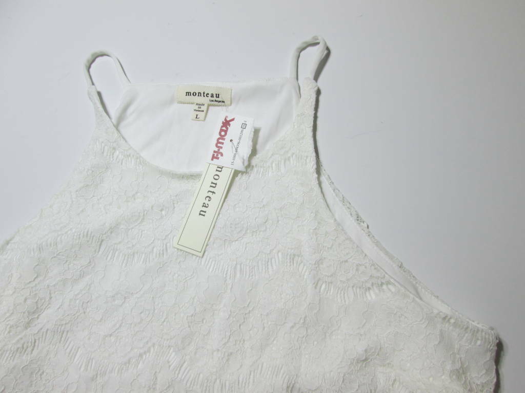 NWT T.J. Maxx Womens Size L Tank Top White Lace Floral Normal Strap Basic