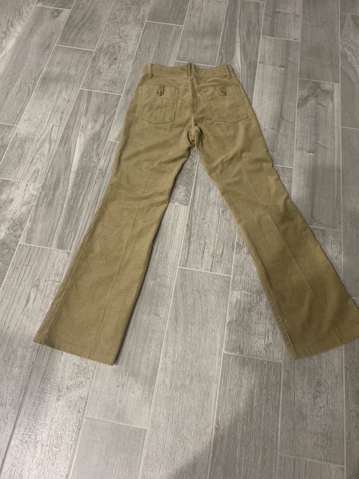 VTG 70s Sears put on shop bell bottom Corduroy Retro hippie flare pants 28×30
