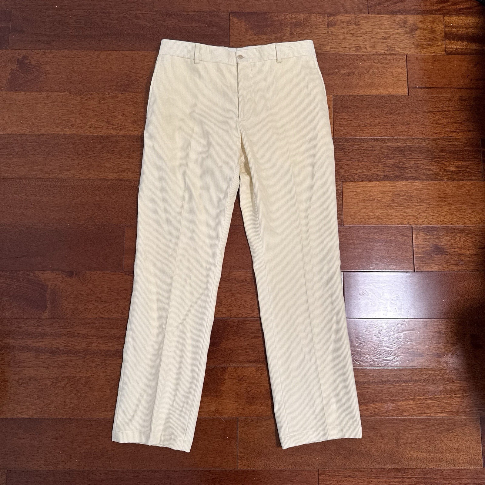 Ralph Lauren Purple Label Corduroy Straight Leg Pants Cream Size 32×31