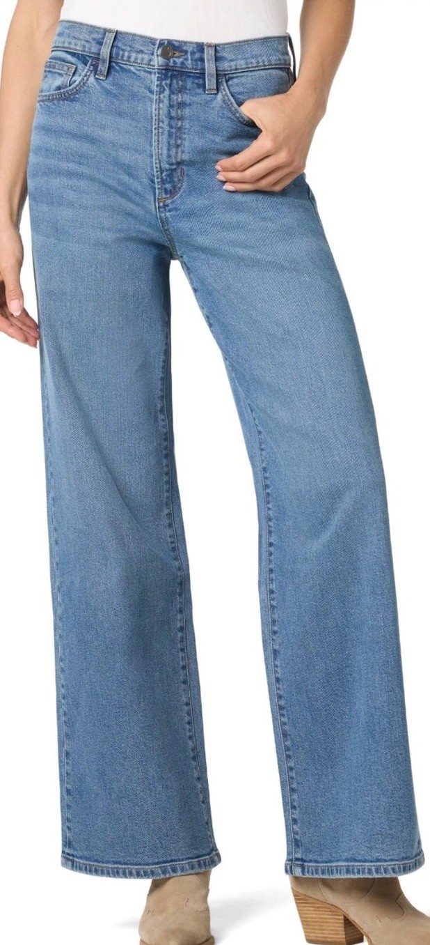 NWT $248 Joe’s Jeans Wide-Leg Full-Length Jeans in De Minimis Size 34 W X 32 L