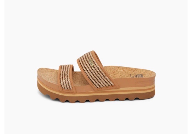 REEF Cushion Vista Hi Sandal-Chocolate Raffia New Women’s Sizes