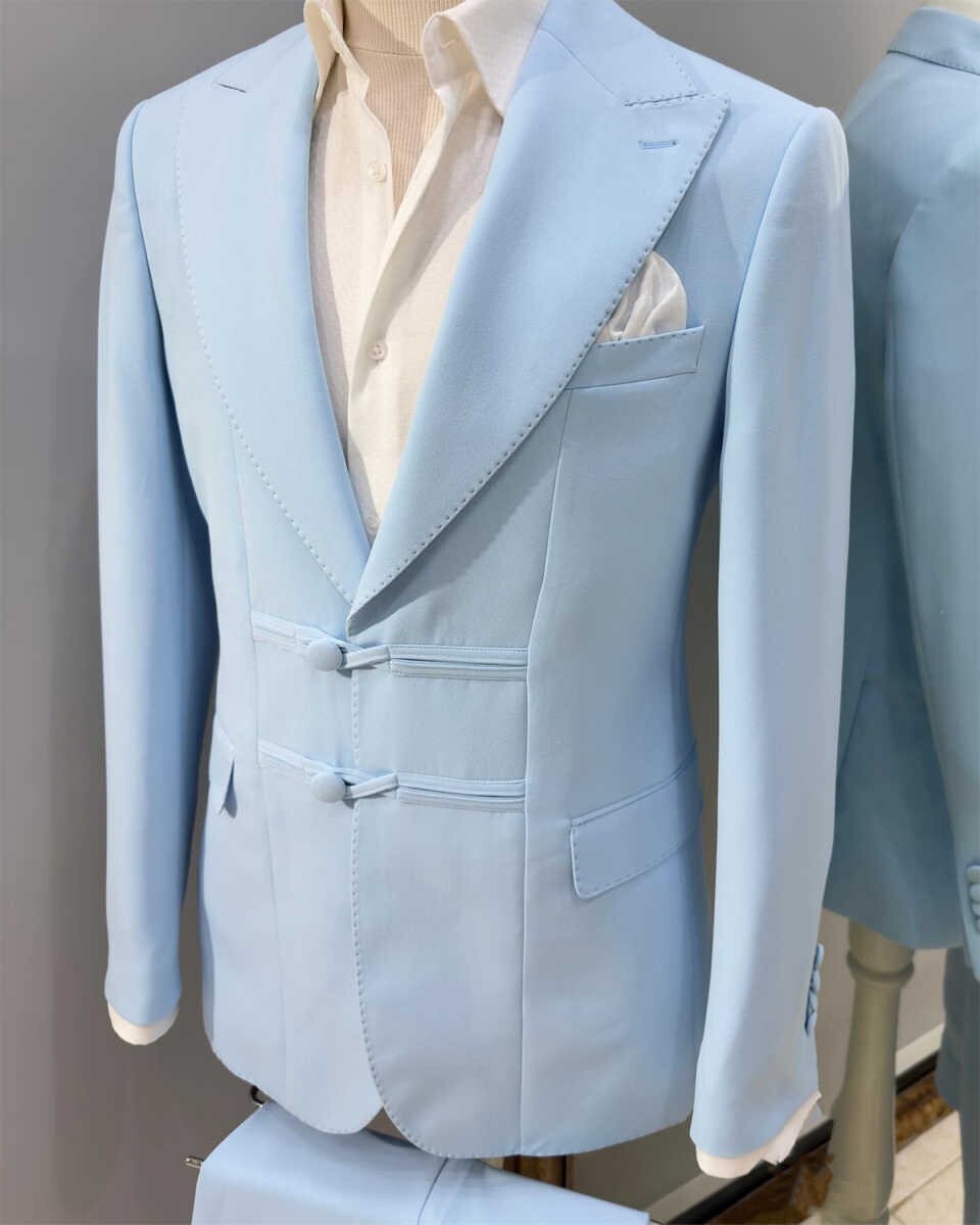 Business Men Suits Regular Fit Formal Prom Peak Lapel Tuxedos Prom Jacket Pant
