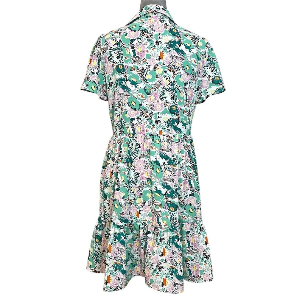 Women’s Floral Mini Dress M Spring Summer Beach Peasant Garden Girl