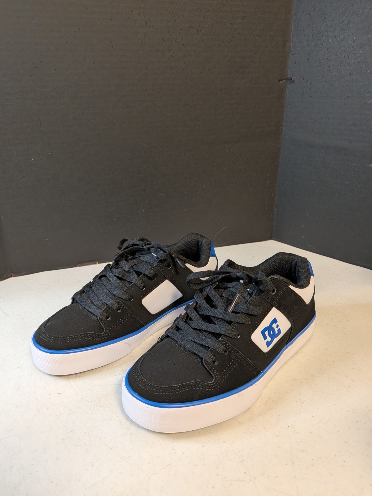 DC Pure Skate Shoes – Black/Blue/White Size 8