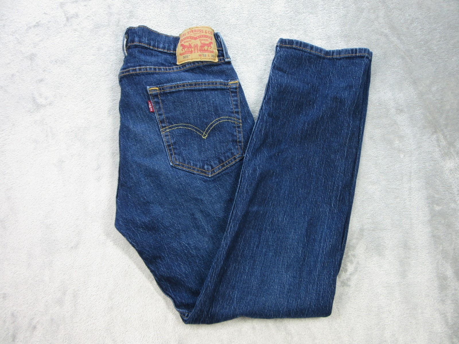 Levis 505 Jeans Mens 30 x29 (Tag 32×30) Straight Leg Dark Wash Blue Fly Zipper