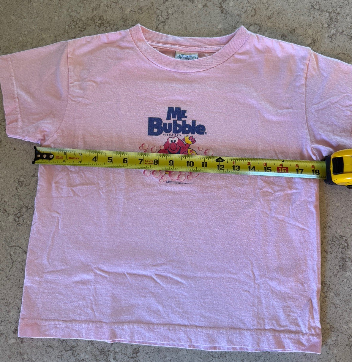 Vintage Y2K Mr Bubble Cotton T Shirt Bubble Bath Soap 90s Cropped Pink Medium