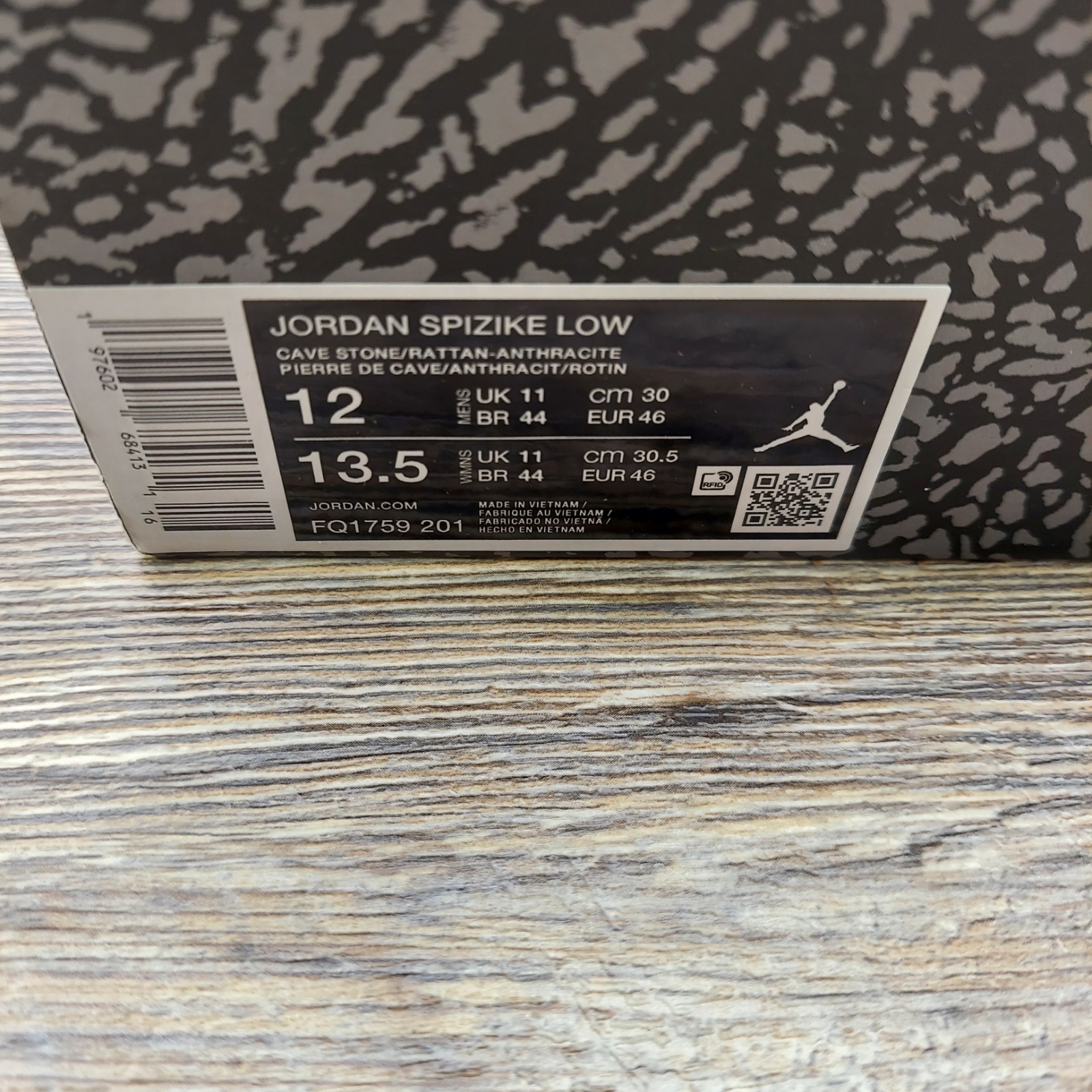 Nike Men’s Size 12 Jordan Spizike Low Cave Stone Brown Anthracite FQ1759 201