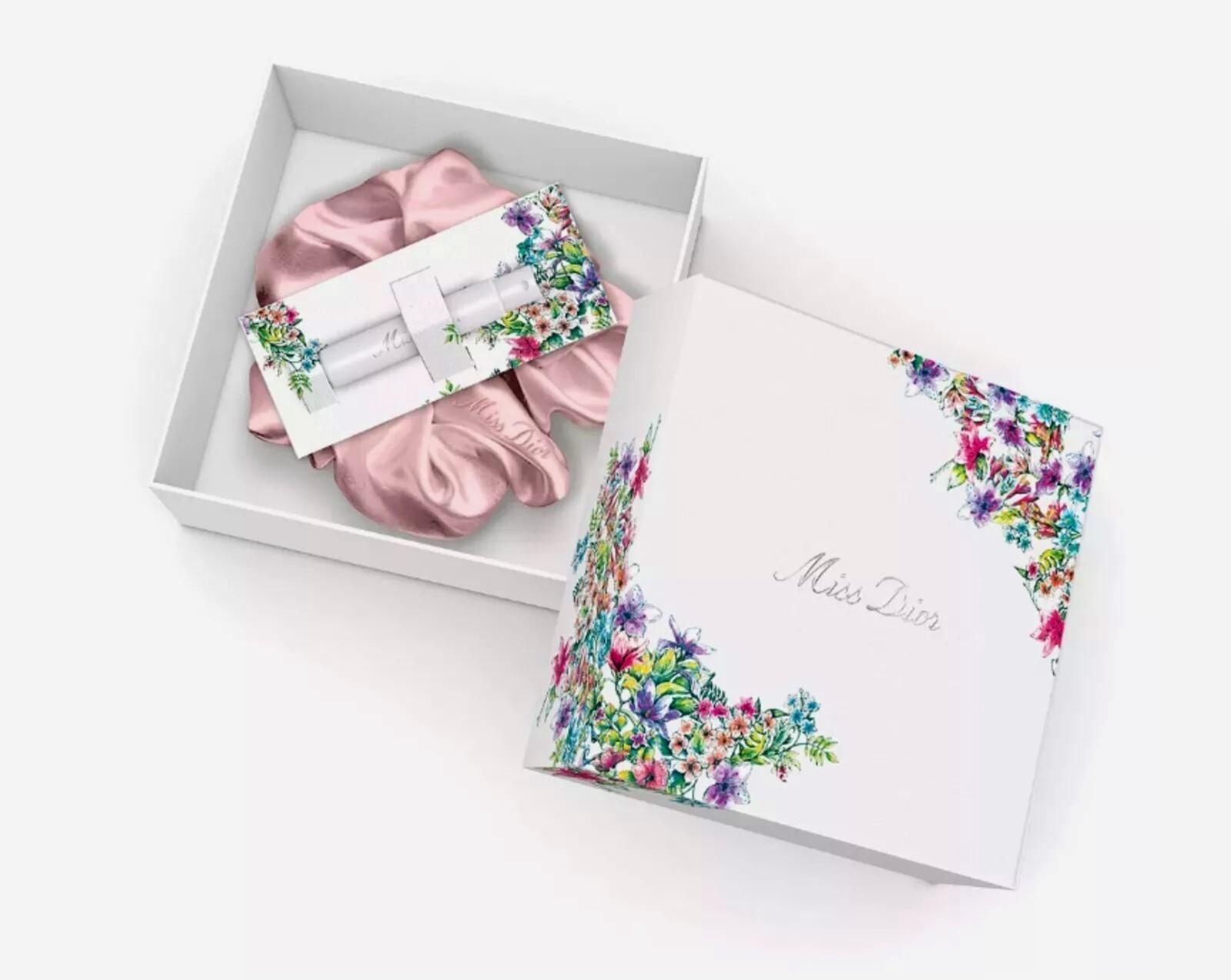 Miss Dior Pink Hair Scrunchie + Blooming Bouquet EDT Sample Spray Limited Ed NIB