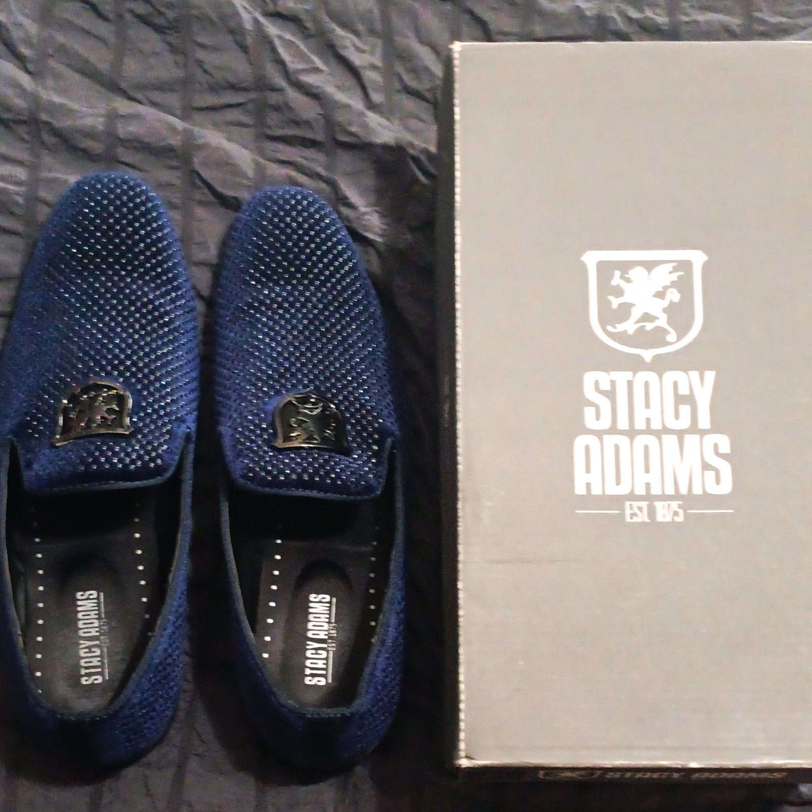 Stacy Adams Swagger Men’s Dress Loafer Slip-On Blue 10M Synthetic 25228-410