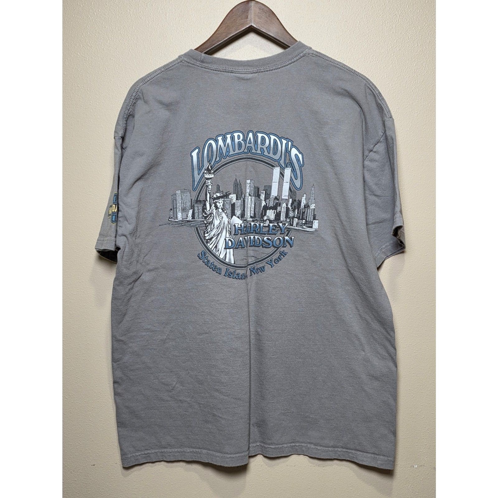 2009 Harley-Davidson Lombardi’s Staten Island New York Graphic T-Shirt XL Gray