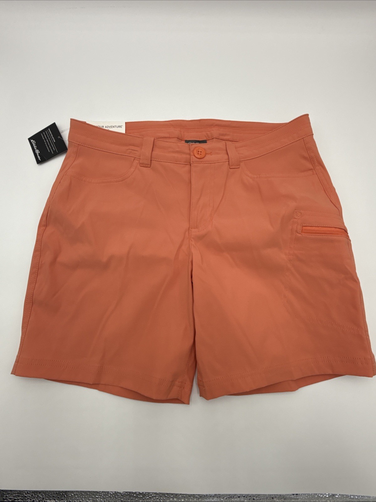 $60 Eddie Bauer Women’s Rainier shorts- Coral – Size 8 (31”W) – NEW With Tags