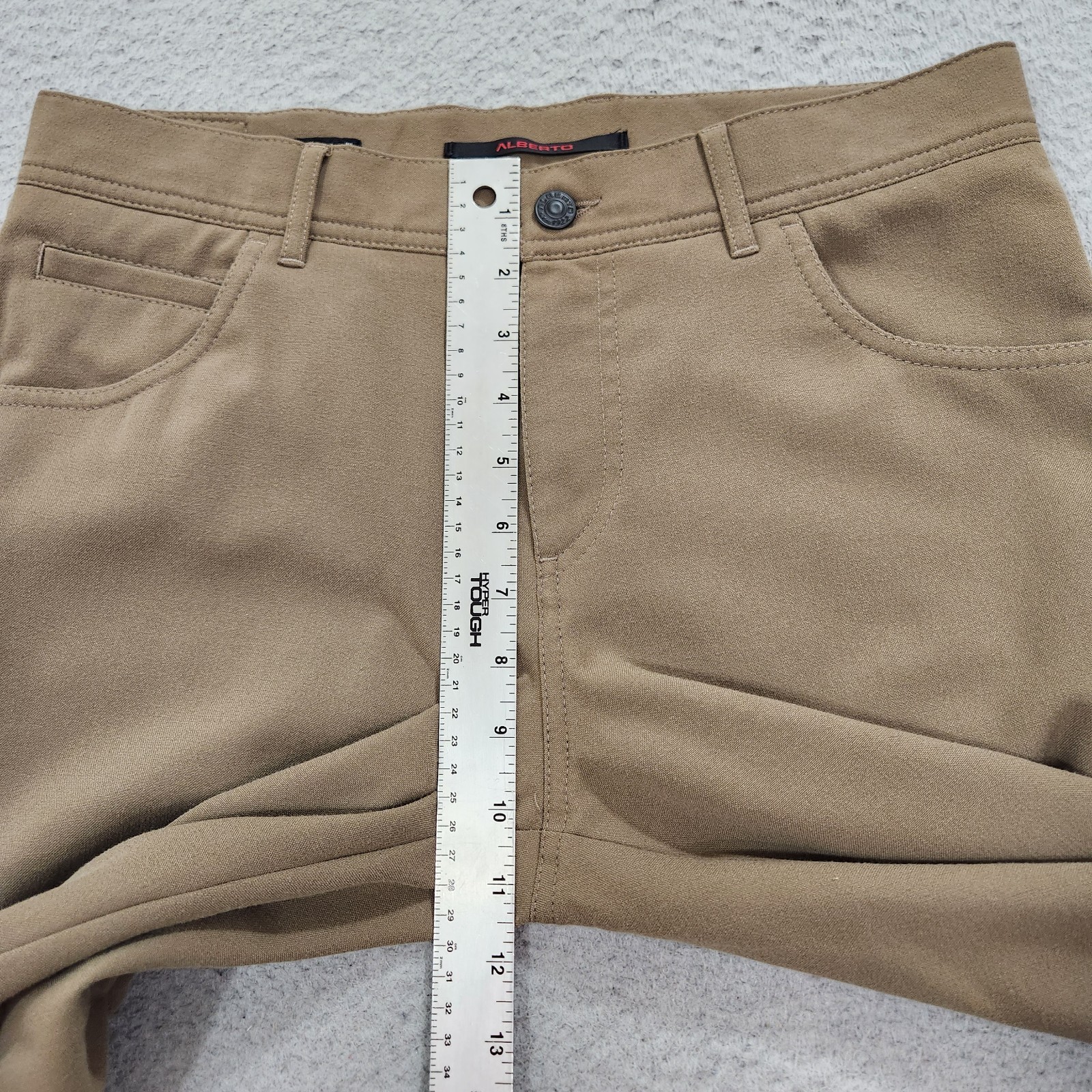 Alberto Pants Mens 30×32 (Fits 31×30) Brown Stone Chino Modern Fit Ceramica