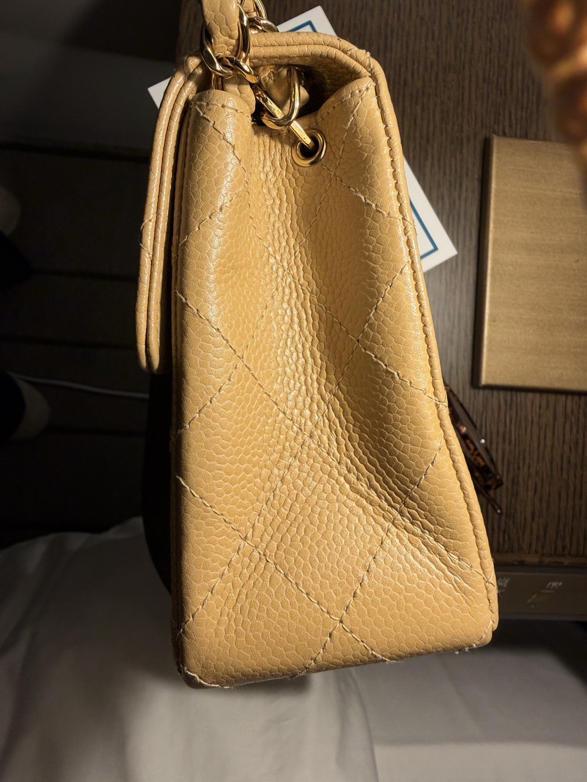 Chanel Beige Quilted Caviar Half Flap Mini – WGACA