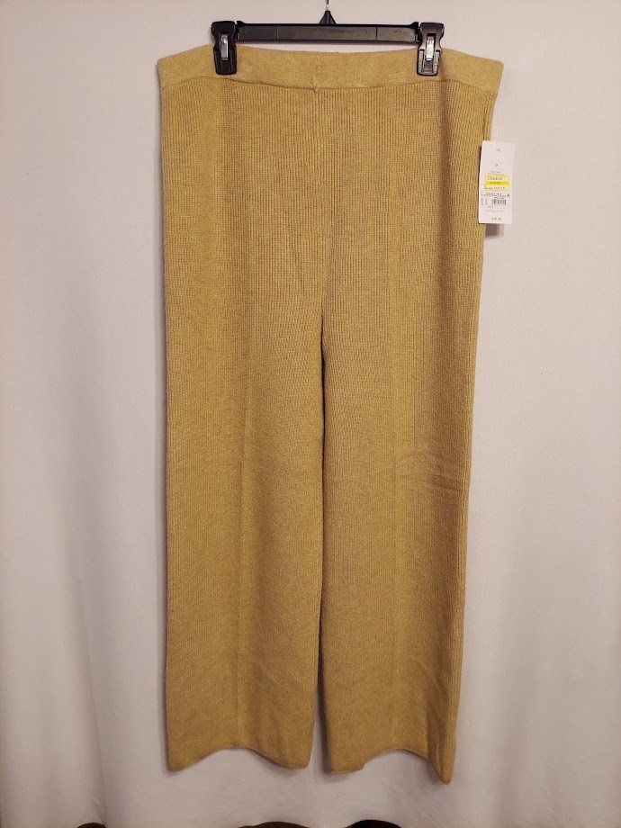 Isabel Maternity Sz Medium Tan No Panel Sweater Knit Pull On Pants Wide Leg NWT!