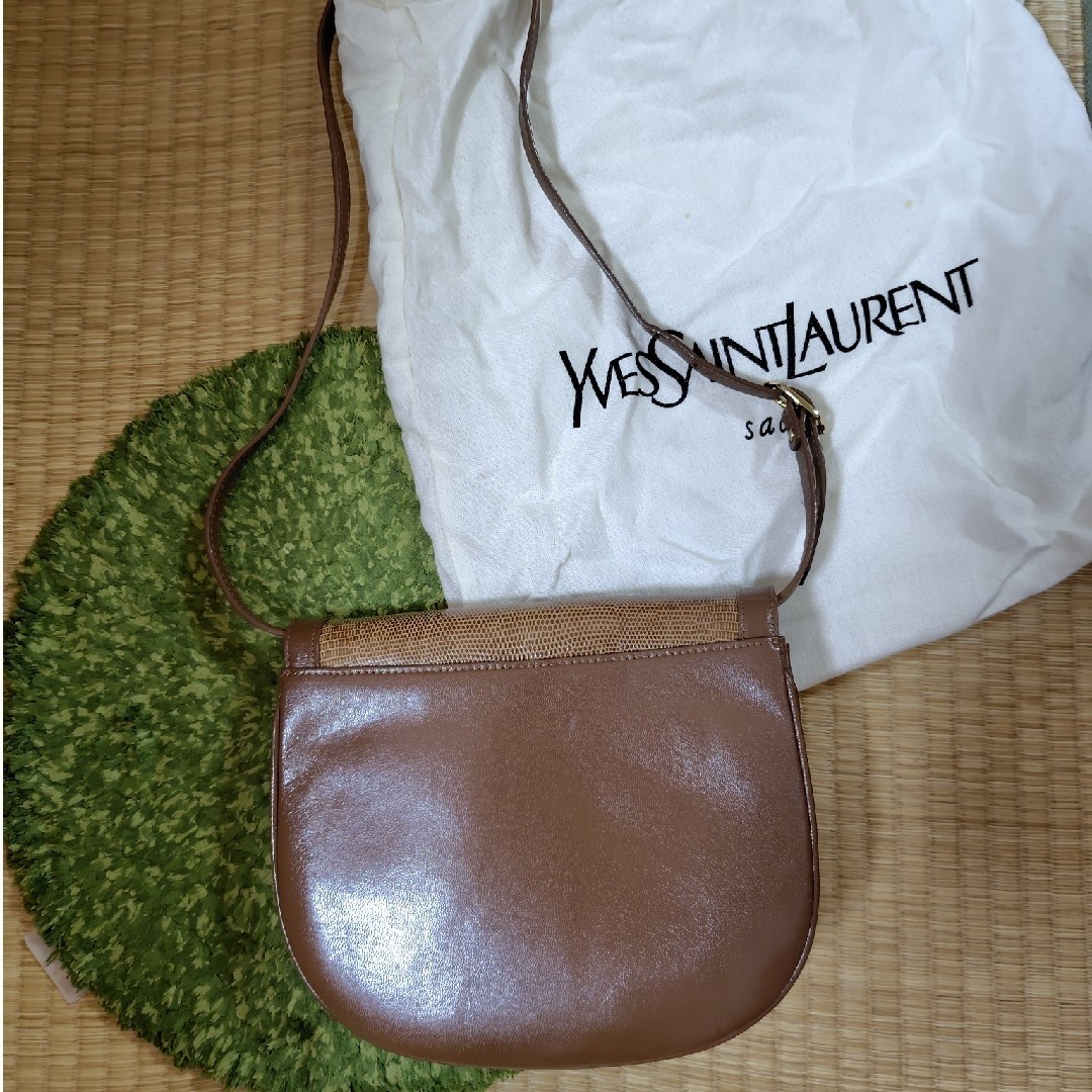 Yves Saint Laurent Lizard Leather Shoulder Bag Size: W: 9.1 × H: 7.1 in. Unused