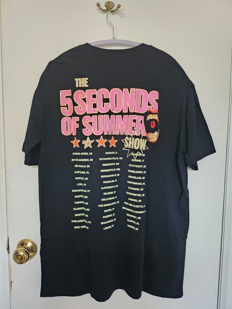 The 5 Seconds of Summer World Tour Shirt double sided fan shirt PA9398