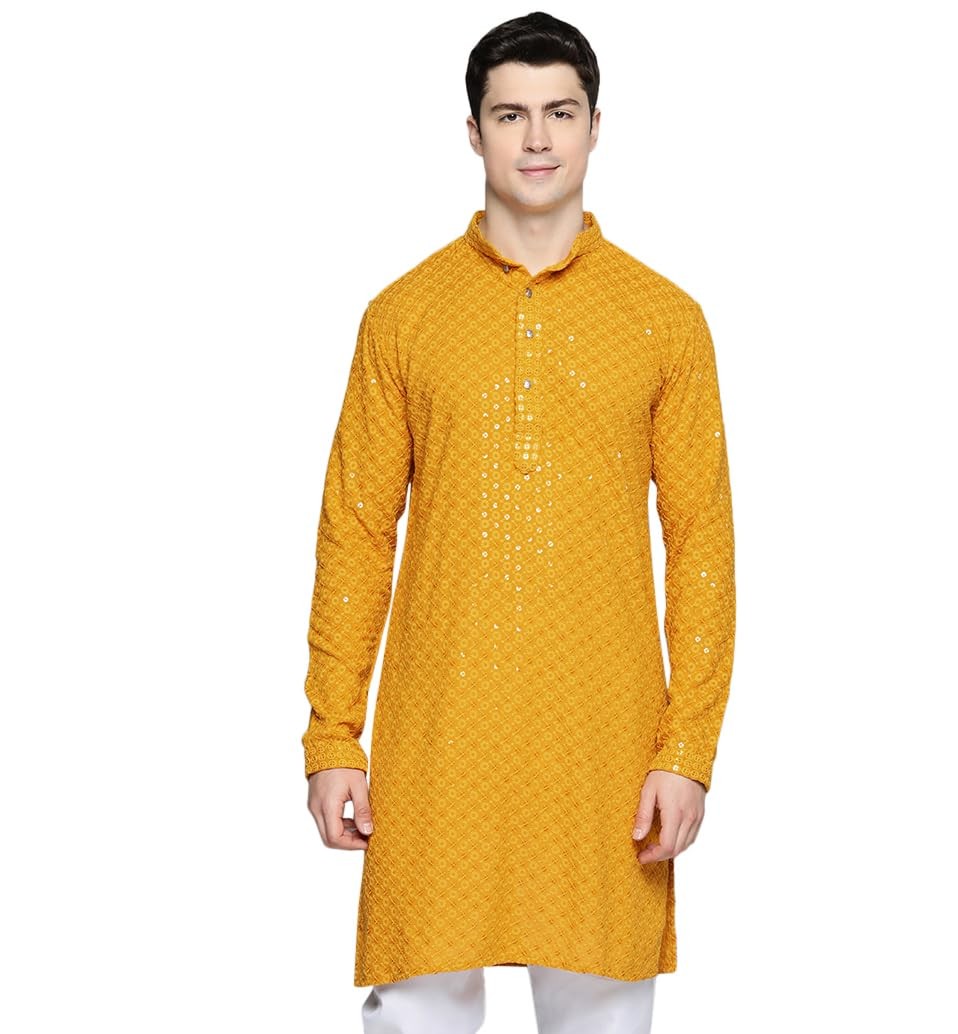 Maple Clothing Mandarin Neck Men’s Cotton Kurta No Pants Indian Party Dress