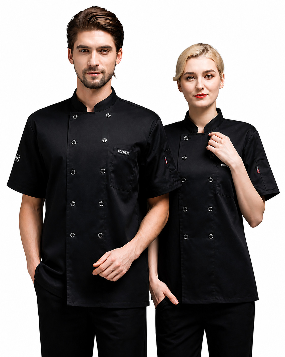 Lightweight Chef Coat Mesh Short Sleeve Kitchen Uniform Breathable Workwear