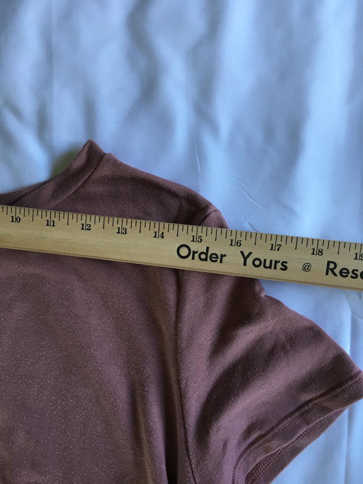 Lulus Shirt Womens Medium Mauve Short Sleeve Banded Hem Crewneck Made in USA