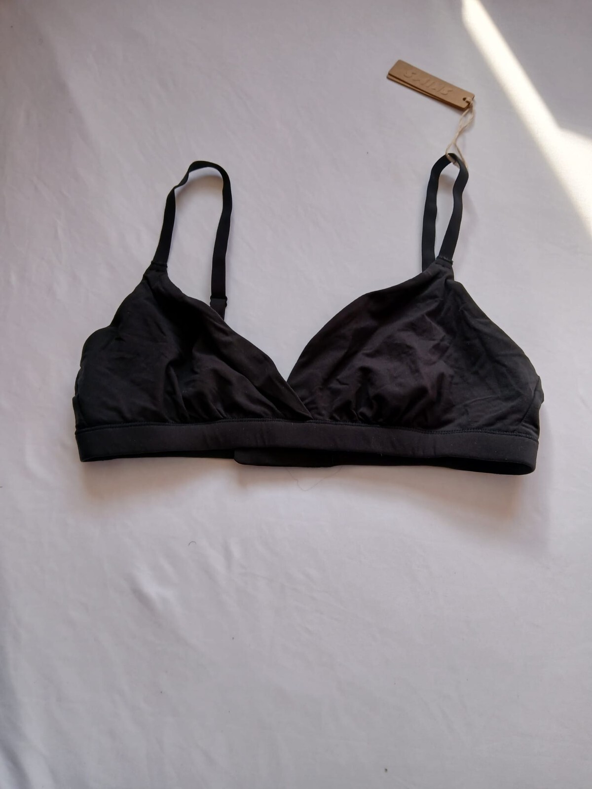 Skims Fits Everybody Cropped Bikini Top Color Onyx Style BR-TRI-0235 Size S G56