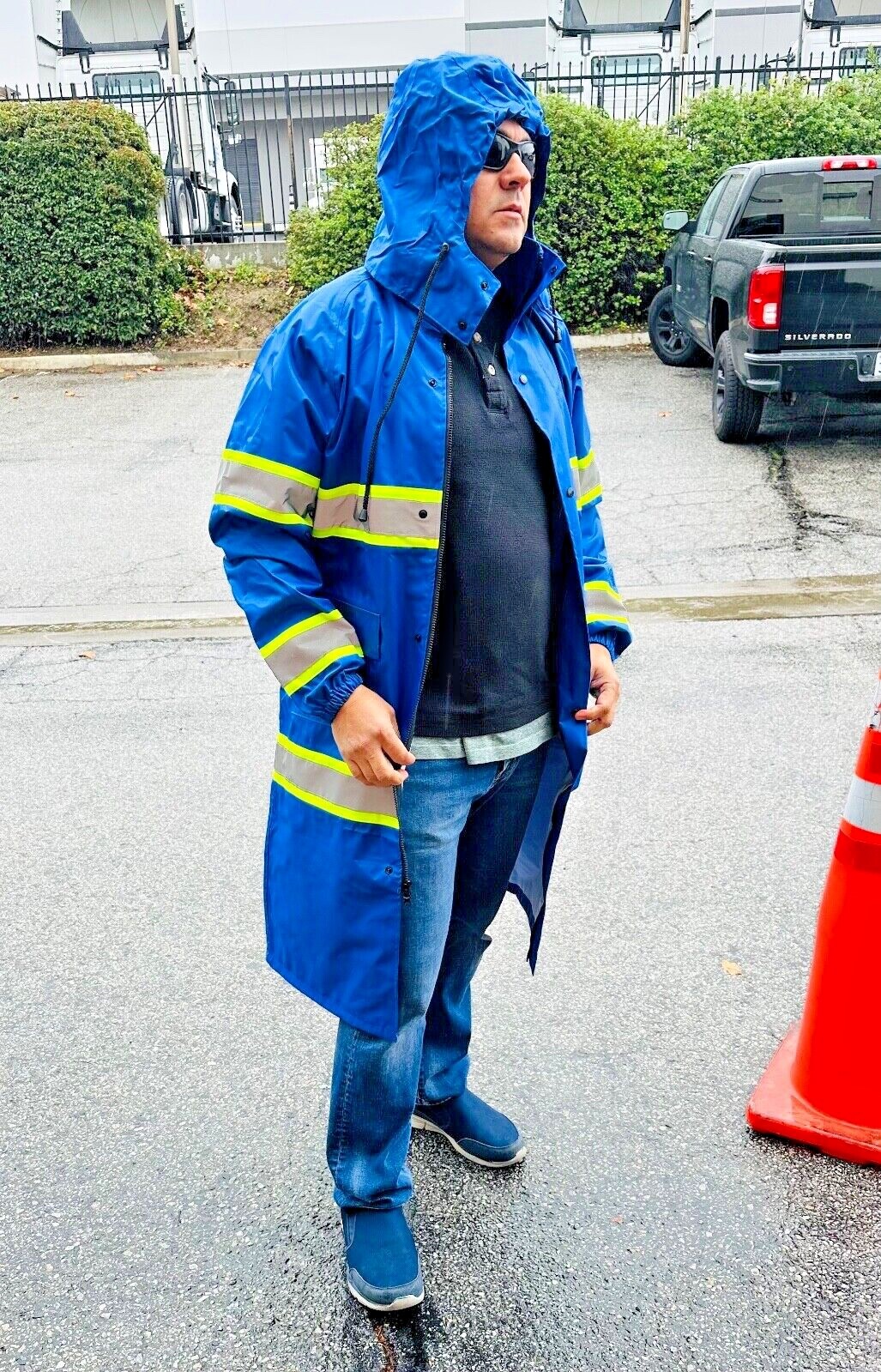 Safety Rain-Coat, Rain-Wear Rain Trench Coat / Choose Color