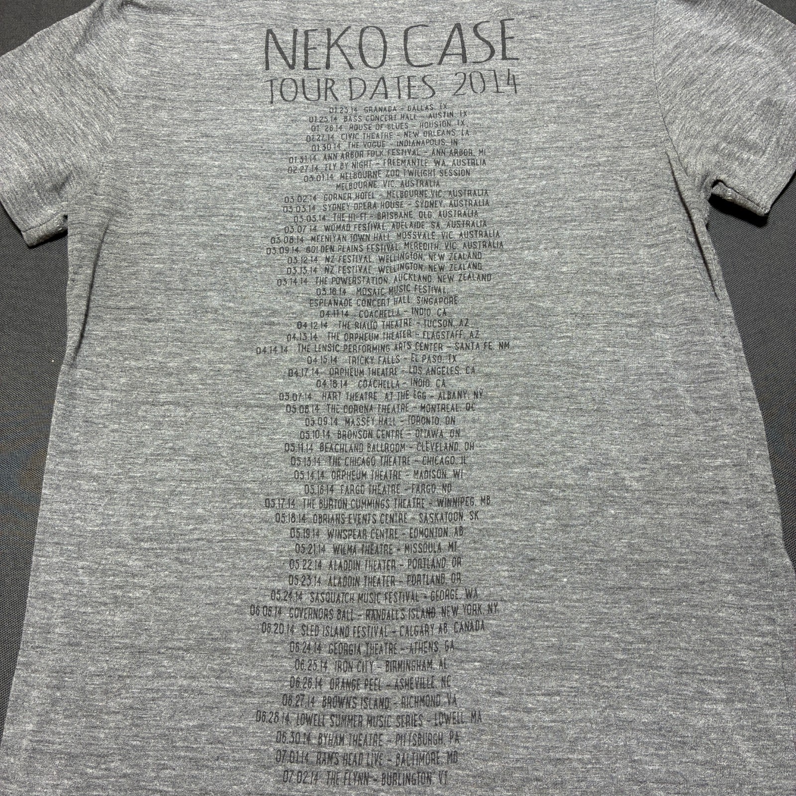 Neko Case 2014 Tour Shirt Concert Merch Byham Theater Pittsburgh Authentic Med