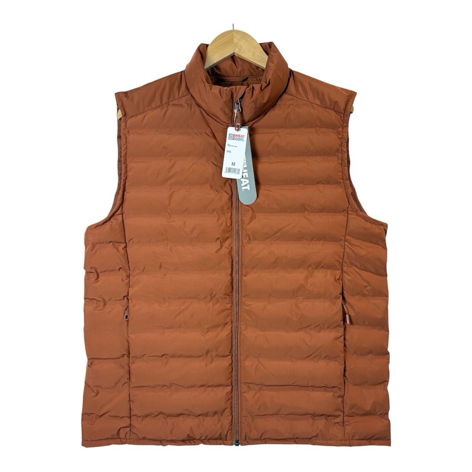 NEW! 32 Degrees Mens Packable Puffer Vest Sz M Burnt Orange Outdoors Hike Camp