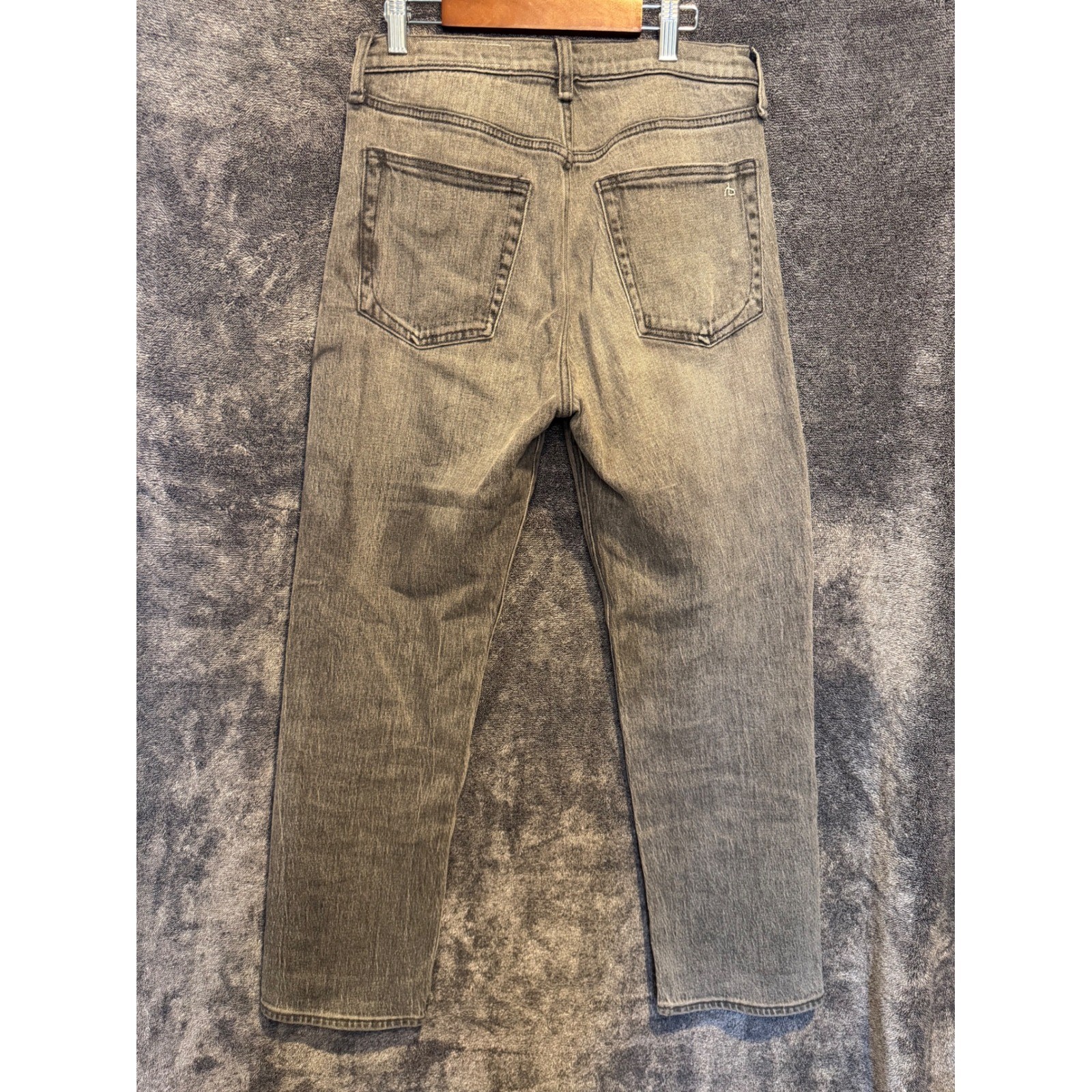 Rag & Bone Hattie Mid-Rise Ankle Length Jeans Grey Straight Leg Size 26 Womens