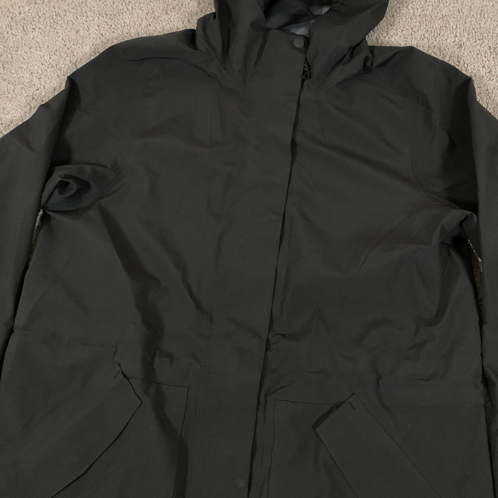 REI Co-Op Coat Womens Medium Black Rain Waterproof Pike Street Trench Jacket