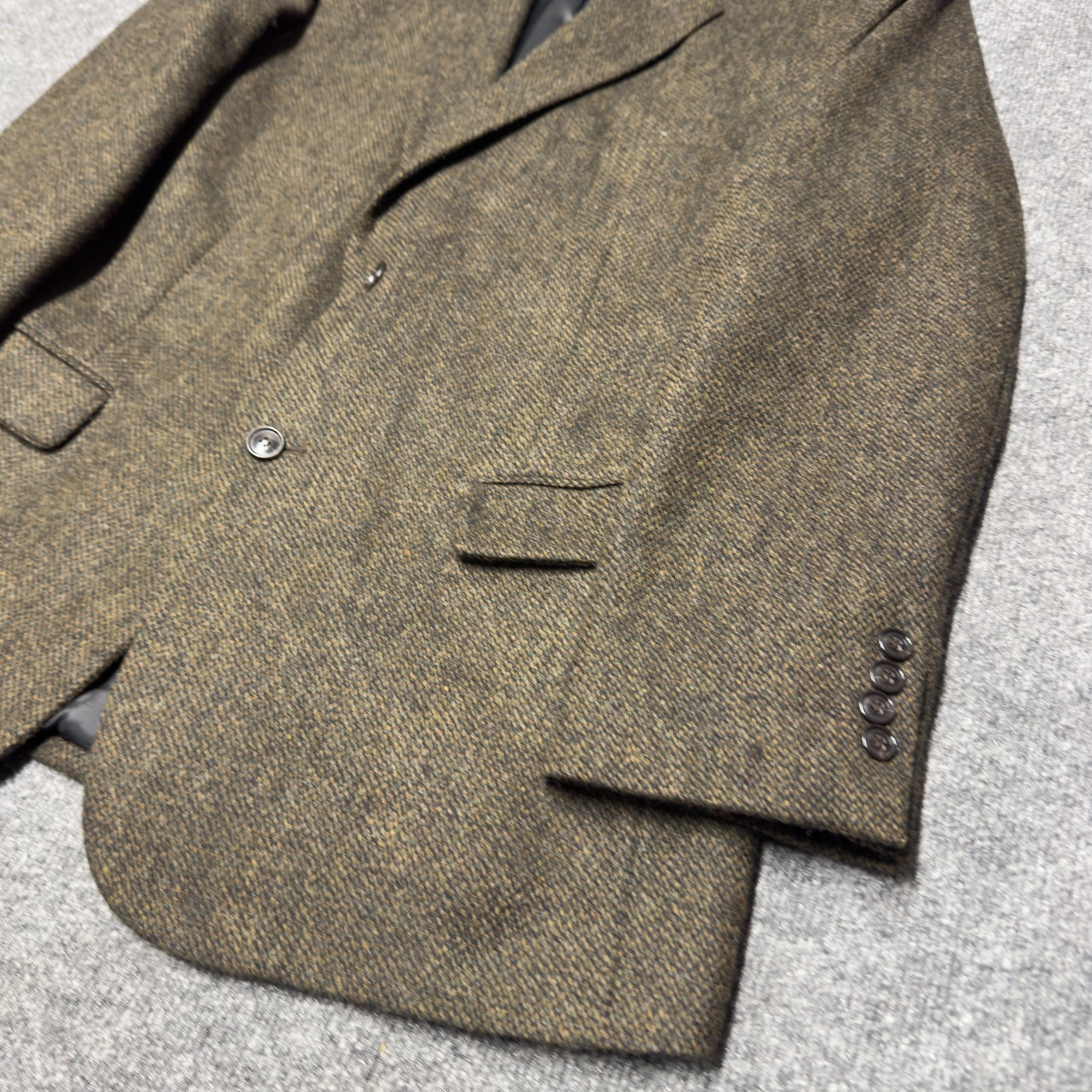 Barrington Tweed 100% Wool Sport Coat Blazer Jacket Men 42R Brown Nailhead